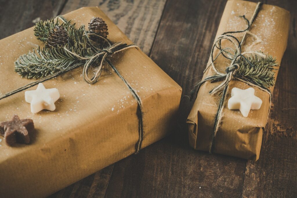 presents-wrapped-in-brown-paper
